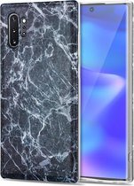 Voor Samsung Galaxy Note10 + TPU glanzend marmerpatroon IMD beschermhoes (donkergrijs)