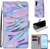 Voor Huawei P30 Pro Gekleurde Tekening Cross Textuur Horizontale Flip PU Lederen Case met Houder & Kaartsleuven & Portemonnee & Lanyard (Fluorescerende Watertextuur)