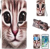 Leren beschermhoes voor iPhone 8 Plus & 7 Plus (Coffee Cat)