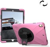 Voor iPad Pro 10,5 inch 360 graden rotatie pc + siliconen beschermhoes met houder en handriem (roze)