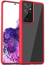 Voor Samsung Galaxy S21 Ultra 5G iPAKY Bright Color Series TPU + PC beschermhoes (rood)