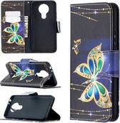 Voor Nokia 3.4 Gekleurde tekening patroon Horizontale flip lederen tas met houder & kaartsleuven & portemonnee (vlinder)