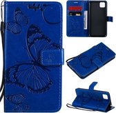 Voor Huawei Y5P / Honor 9s 3D Vlinders Embossing Patroon Horizontale Flip Leren Case met Houder & Kaartsleuf & Portemonnee (Blauw)