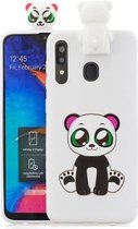 Voor Galaxy A30 Cartoon schokbestendige TPU beschermhoes met houder (Panda)
