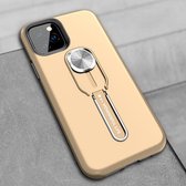 Schokbestendige TPU + pc-beschermhoes met houder voor iPhone 11 Pro Max (goud)