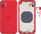 Behuizingsdeksel achterkant met uiterlijk imitatie van iP12 voor iPhone XR (rood)