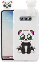 Voor Galaxy S10e Cartoon schokbestendige TPU beschermhoes met houder (Panda)