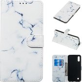 Gekleurde tekening marmer patroon horizontale flip PU lederen tas met houder & kaartsleuven & portemonnee voor Galaxy A10 / M10 (wit)