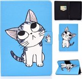 Voor Amazon Kindle Paperwhite 4/3/2/1 Voltage Geschilderd patroon Tablet PC Beschermende lederen tas met beugel & kaartsleuf & Slaap / Wake-up (Blue Cat)