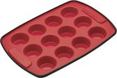 Masterclass Bakvorm Muffins 29 X 20 Cm Siliconen Zwart/Rood