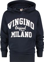 Vingino Logo Hoody Jongens Trui - Midnight Blue - Maat 176