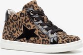 TwoDay leren meisjes sneakers met luipaardprint - Bruin - Maat 31