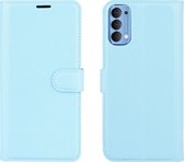 OPPO Reno 4 Hoesje - Mobigear - Classic Serie - Kunstlederen Bookcase - Blauw - Hoesje Geschikt Voor OPPO Reno 4