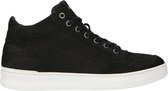 Manfield - Heren - Zwarte hoge nubuck sneakers - Maat 41