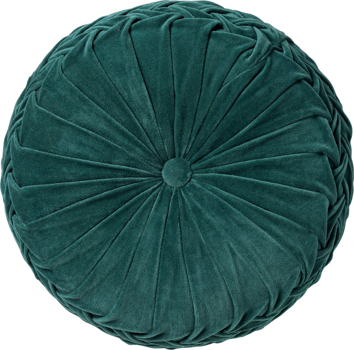 Dutch Decor KAJA - sierkussen Ø40 cm - rond - velvet - Sagebrush Green - groen Blauwgroen