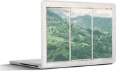 Laptop sticker - 15.6 inch - Doorkijk - Landschap - Groen - 36x27,5cm - Laptopstickers - Laptop skin - Cover