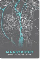 Muismat - Mousepad - Stadskaart - Maastricht - Grijs - Blauw - 18x27 cm - Muismatten