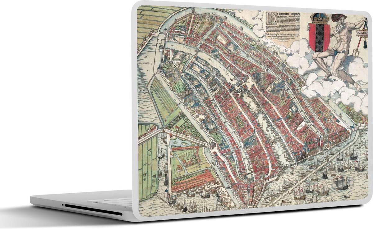 Laptop sticker - 11.6 inch - Kaart - Historisch - Amsterdam - 30x21cm - Laptopstickers - Laptop skin - Cover