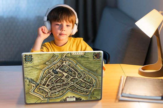 Autocollant pour ordinateur portable - 11,6 pouces - Carte - Sneek - Antique - 30x21cm - Autocollants pour ordinateur portable - Peau pour ordinateur portable - Couverture - Plan de la ville