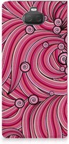 Bookcase Sony Xperia 10 Plus Swirl Pink