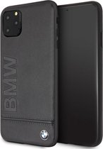 iPhone 11 Pro Max TPU Case hoesje - BMW - Effen Zwart - Leer