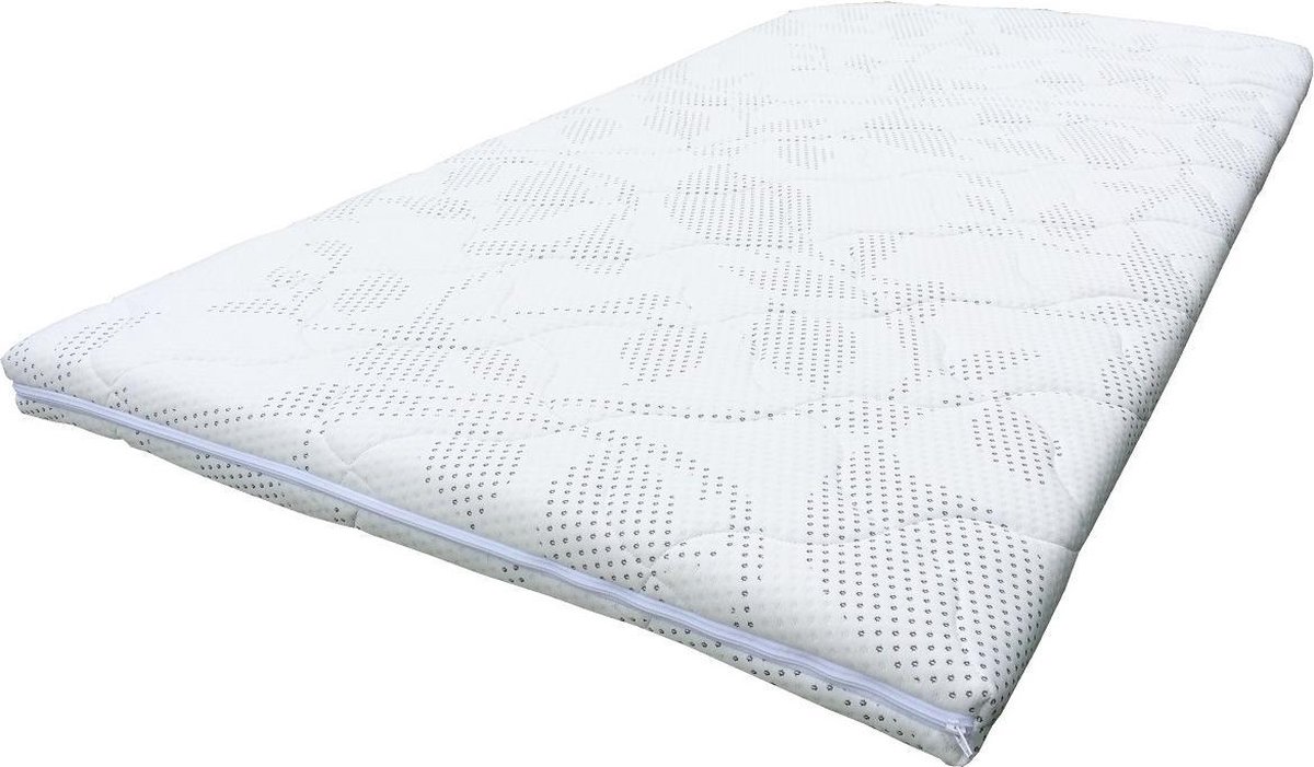 Slaaploods.nl Topdekmatras - Koudschuim Deluxe - 70x210 cm - Dikte 8 cm Wit