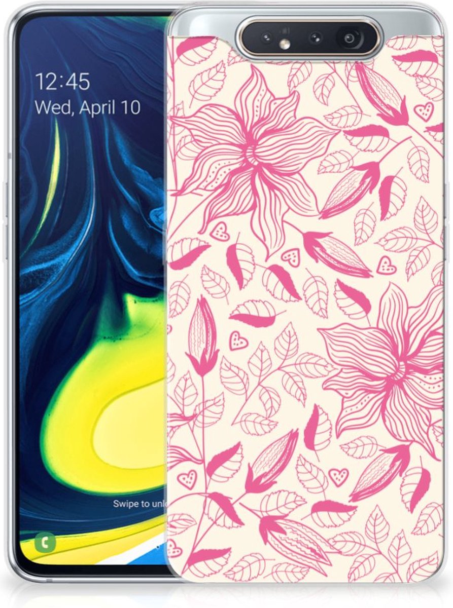 Samsung Galaxy A80 TPU Case Pink Flowers