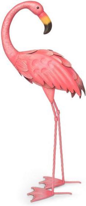 bijkeuken Donker worden stap Flamingo in metaal - tuinbeeld | bol.com