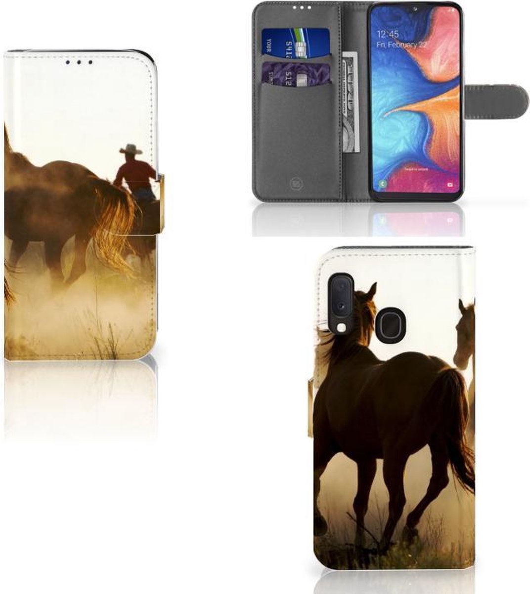 Book Case voor Samsung Galaxy A20e Telefoonhoesje met Pasjes Design Cowboy op Prijzenvolger.com