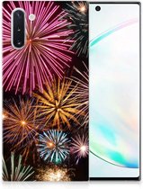 Silicone Back Cover Geschikt voor Samsung Galaxy Note 10 Vuurwerk