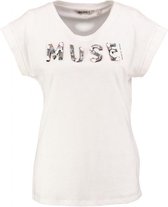 Garcia stevig zacht off white shirt met kraaltjes - Maat L