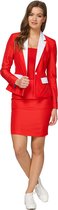 Suitmeister Santa outfit - Dames Pak met Rok - Kerst - Rood - Maat XXL