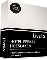 Gilder Hoeslaken Perkal - Ivoor 80x220