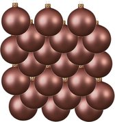 18x Oud roze glazen kerstballen 6 cm - Mat/matte - Kerstboomversiering oud roze