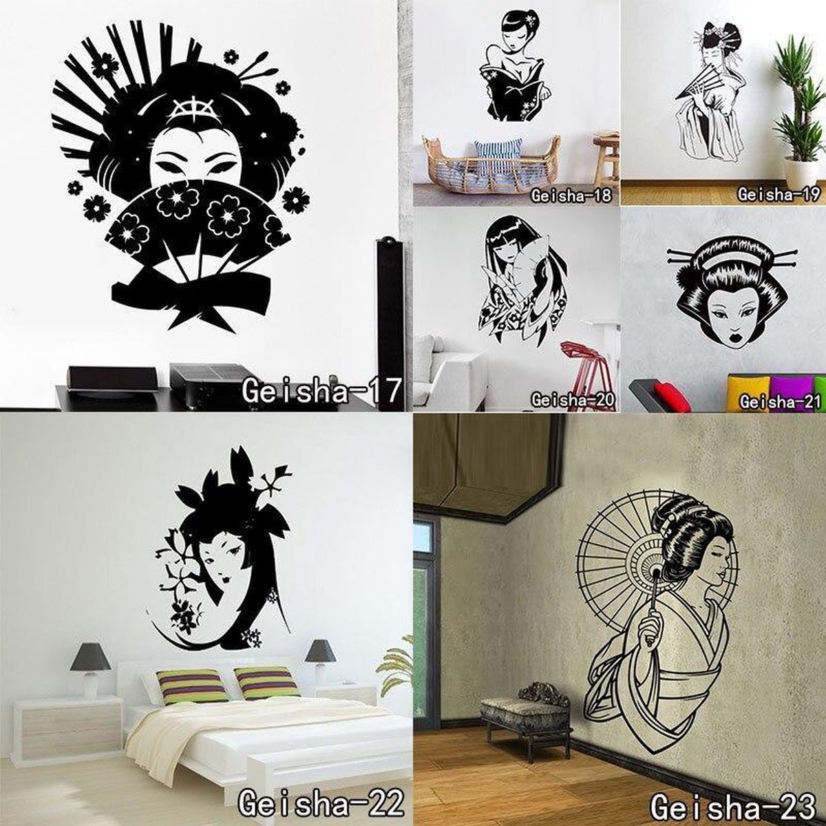 Wandtattoo 'Pin Up Geisha Assassin' – Vinyl-Aufkleber, 41 X 65 Cm, Für Wohnzimmer, Schlafzimmer & Mehr