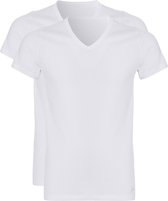 Ten Cate Basic V-Hals Heren T-shirt Wit 2-Pack - M