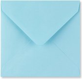 Baby blauwe vierkante enveloppen 14 x 14 cm 100 stuks