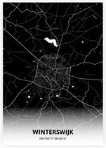 Winterswijk plattegrond - A4 poster - Zwarte stijl