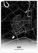 Oss plattegrond - A3 poster - Zwarte stijl