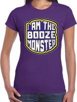 Halloween booze monster verkleed t-shirt paars voor dames S