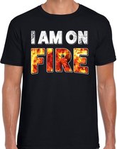 Halloween I am on fire verkleed t-shirt zwart voor heren XL