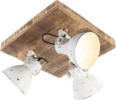 QAZQA mangoes - Industriele Plafondlamp - 3 lichts - L 480 mm - Wit - Industrieel -  Woonkamer | Slaapkamer | Keuken
