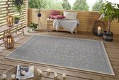 Binnen & buiten vloerkleed vintage Anjara - azuur/taupe 200x290 cm