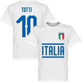 Italië Totti 10 Team T-Shirt - Wit - XXL