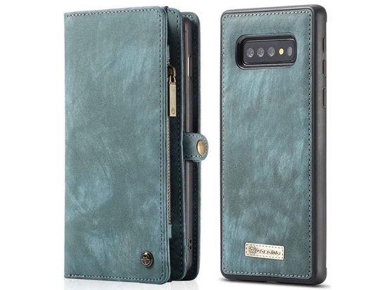 Samsung Galaxy S10 Bookcase hoesje - CaseMe - Effen Blauw - Leer - Portemonnee met | bol.com
