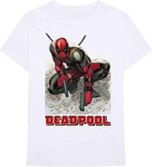 Marvel Deadpool Heren Tshirt -L- Deadpool Bullet Wit