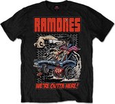Ramones Heren Tshirt -XL- Outta Here Zwart