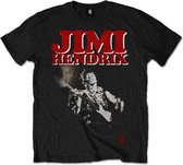 Jimi Hendrix Heren Tshirt -S- Block Logo Zwart