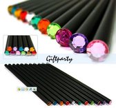 12 Stuks Diamond Pencils - Potloden Met Mooie Diamant - Multicolor - Kantoor - School - Schrijven - Tekenen - Potlood