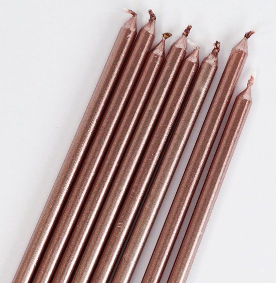Bougies Extra Longues PME Or Rose 18cm pk / 16